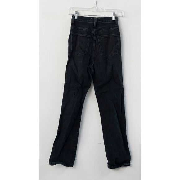 Agolde 90s High Rise Straight Jeans Black Size 23 Distressed Organic Cotton - Picture 4 of 6
